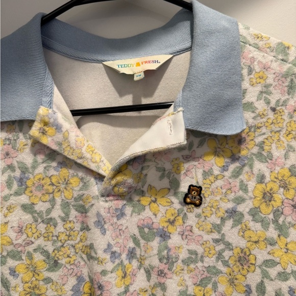 Teddy Fresh Floral Polo Dress with Blue Collar - Picture 3 of 4